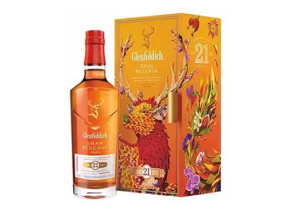 朝阳回收格兰菲迪21年700ml福鹿生花新年装福鹿呈祥新春礼盒装Glenfiddich苏格兰威士忌