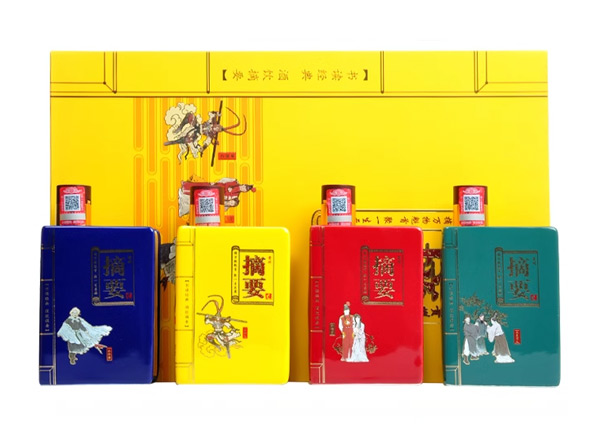 朝阳摘要酒回收摘要四大名著礼盒装53度200ml*4瓶贵州金沙回沙酒