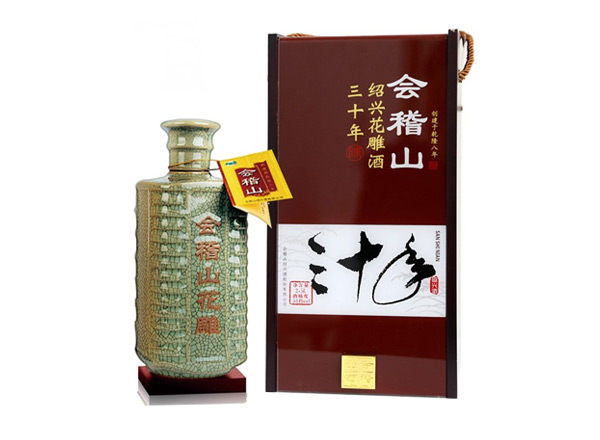 朝阳会稽山黄酒回收会稽山三十年绍兴花雕酒30年木盒装2.5L黄酒